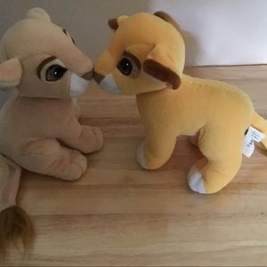 Vintage 1993 Original Disney Lion King Simba &Nala kissing plush toy